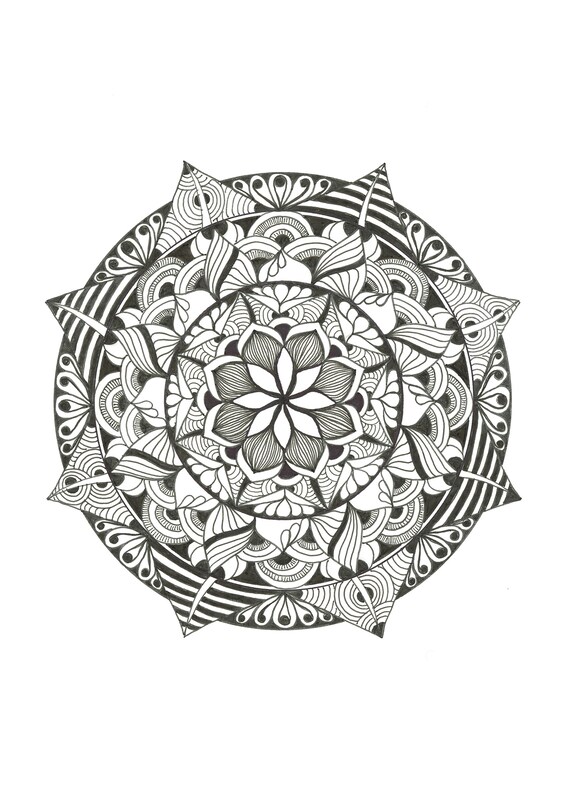 Dessin En Noir Et Blanc De Zendala Mandala