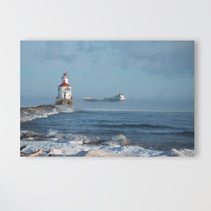 Überlegener Eintrag Leuchtturm Barge Original Foto Acryldrucke Mit Französisch Klampe Hängen 3 Größen, Lake Superior, Duluth, Wisconsin Leuchtturm