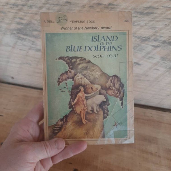 TRUE STORY- Island of the Blue Dolphins by Scott O'Dell- 1970s- A Yearling Book by Dell Publishing Co.- Children's reading book- Fair CON.