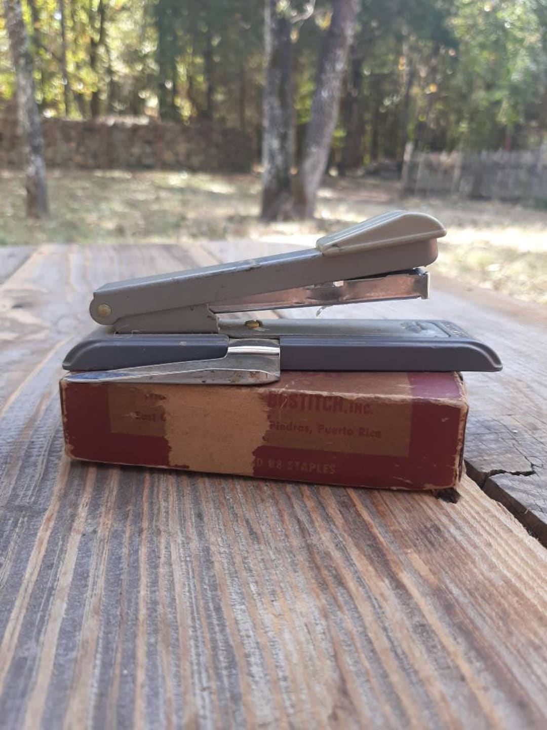 Vintage Bostitch Desk Stapler With a Mostly Full Box of Etsy
