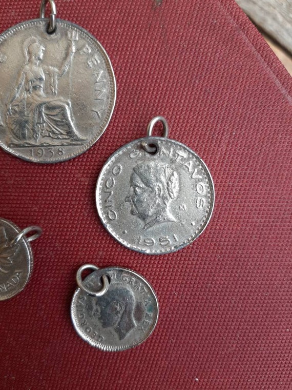 Set/LOT of 5 vintage coin pendants-(1) 1938 Great… - image 6