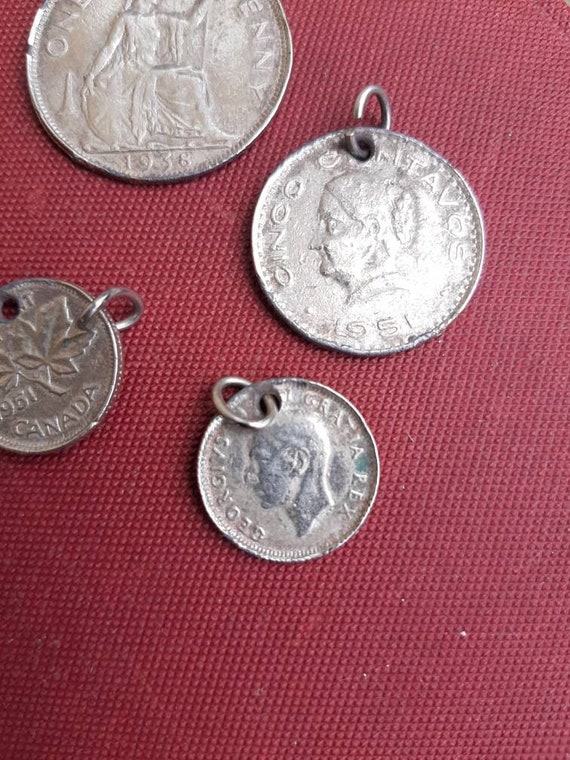 Set/LOT of 5 vintage coin pendants-(1) 1938 Great… - image 4