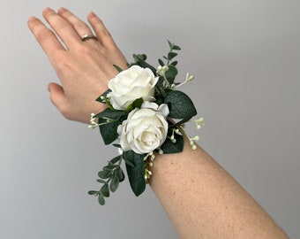 Eucalyptus flower corsage Wrist Ivory wedding hair comb Wedding Boutonnieres Dried flowers boutonnieres Wedding boutonniere