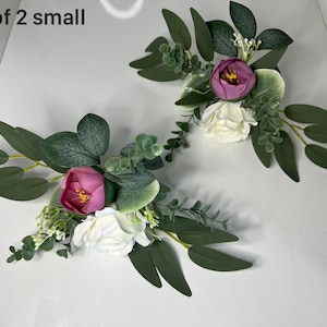 Wedding cake topper Mauve Ivory Pink cake topper, Wedding Cake Decoration,Rose cake flowers, Eucalyptus wedding cake arrangement