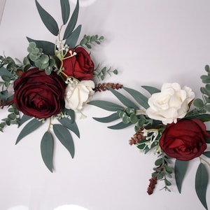Wedding cake topper, Burgundy cake topper, Wedding Cake Decoration,Rose cake flowers, Eucalyptus wedding cake arrangement