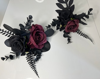 Schwarz Burgunder Rose Tortenstecker: Lila Tortendekoration