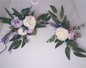 Lavender wedding cake topper Purple cake topper, Wedding Cake Decoration,Rose cake flowers, Eucalyptus wedding cake arrangement