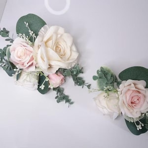 Flower cake topper,Pink Wedding cake topper, Wedding Cake Decoration,Rose cake flowers, Eucalyptus wedding cake arrangement