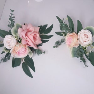 Pink cake topper,Wedding cake topper, Wedding Cake Decoration,Rose cake flowers, Eucalyptus wedding cake arrangement