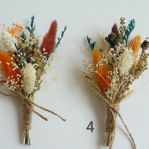 Rust Wedding Boutonnieres Dried flowers boutonnieres  Wedding boutonniere Groom boutonniereniere Naturals D