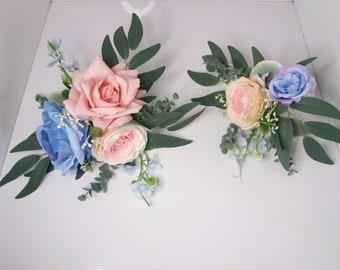 Pink cake topper,Wedding cake topper, Wedding Cake Decoration,Rose cake flowers, Eucalyptus wedding cake arrangement