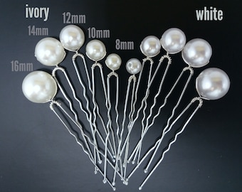 Pearl Wedding hair pin Set of 4 pins  Pearl Bridal hair pin Pearl hair pin Pearl Wedding hair accessories Pearl Bridal hair accessories