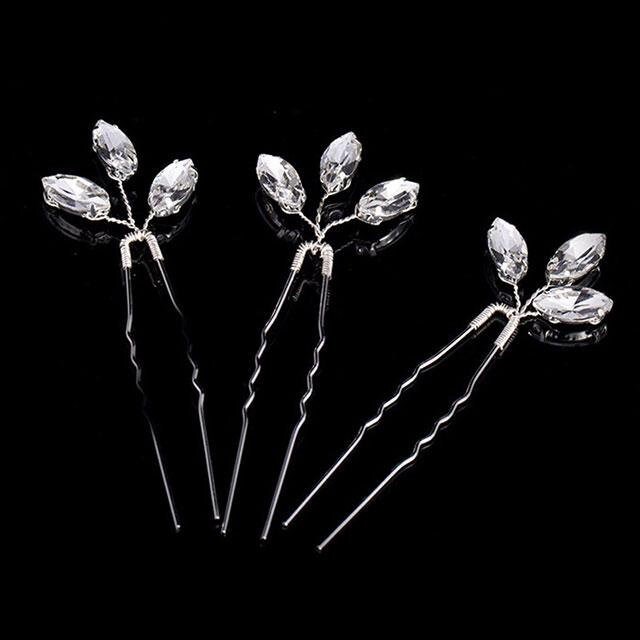 Crystal hair pins Set of 3 hair pins Rhinestone hair pins Etsy