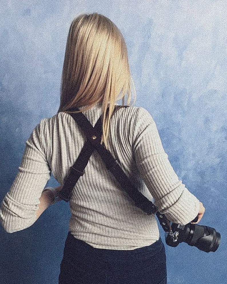 Dual Camera Strap shops Leather Camera Harness Photographer gift