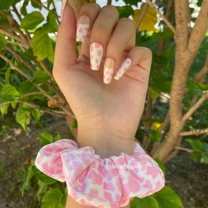 Strawberry Milk Cow Print Scrunchie