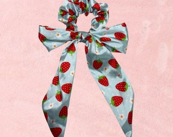 Strawberry Bow Scrunchie