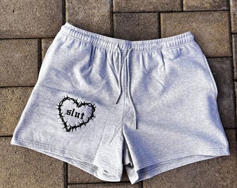 Barbed Wire Slut Shorts - Unique Design, Alternative Fashion, Stylish Statement Shorts -