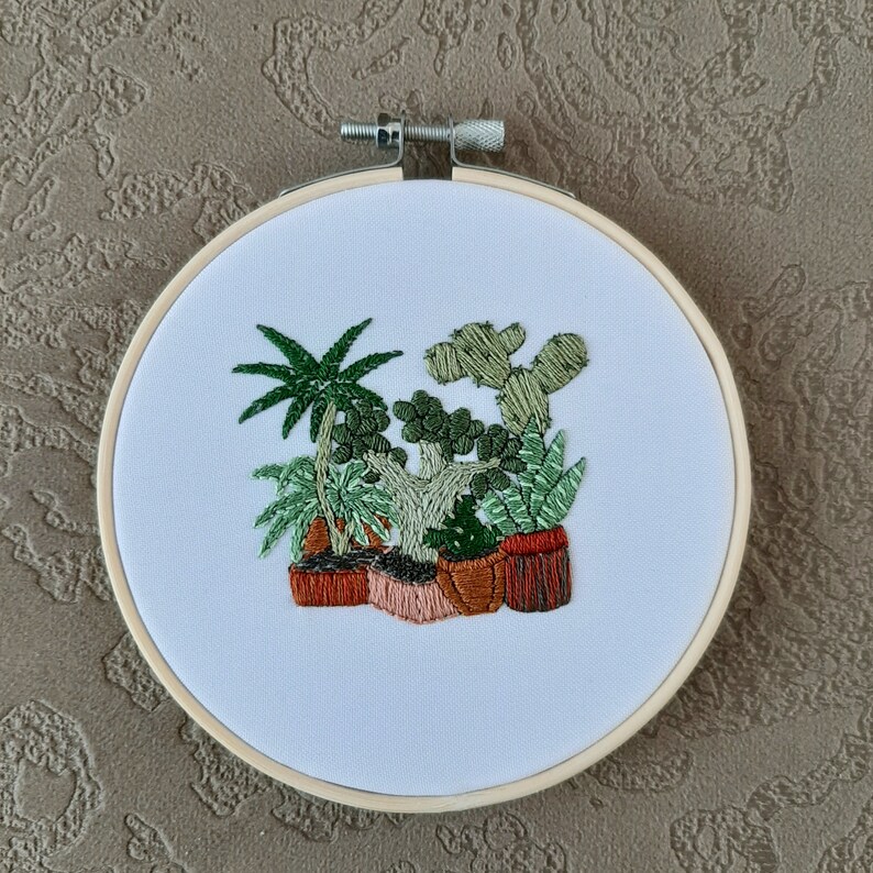 Succulent Embroidery Design DIY Cactuses Pattern PDF Etsy