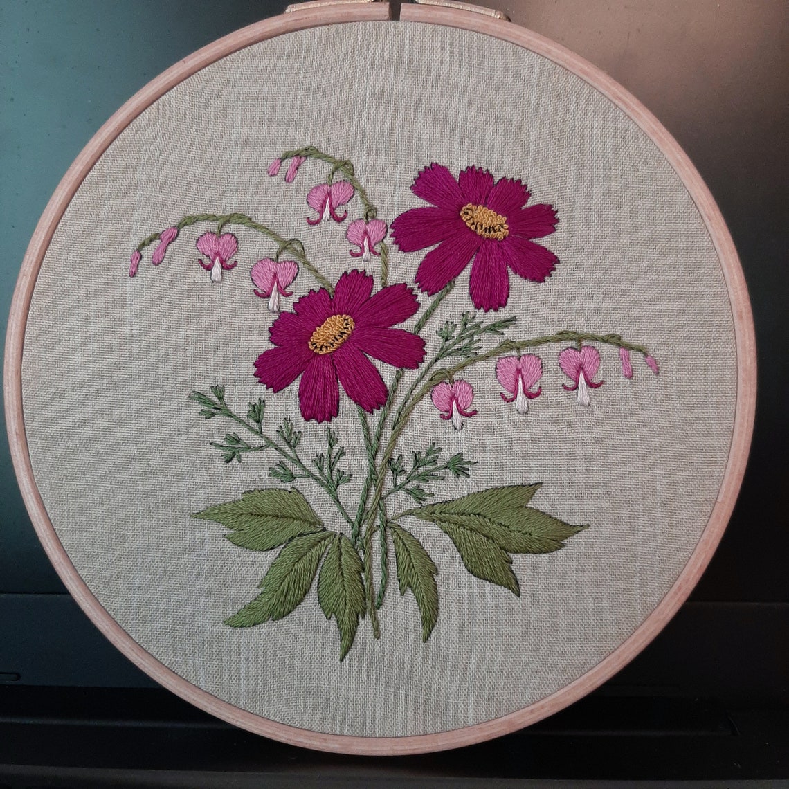 PrePrinted fabric Summer flowers hand embroidery Simple Etsy