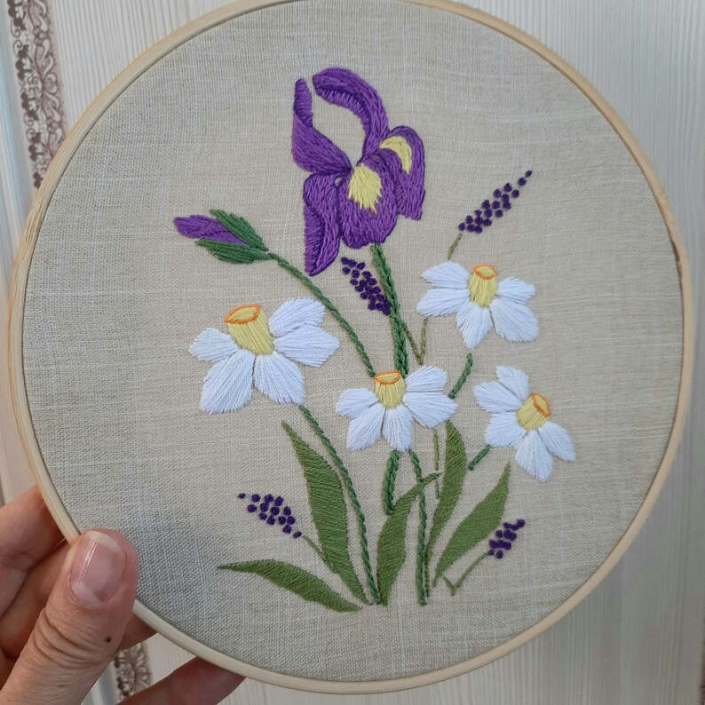 Hand embroidery kits beginner Do it yourself Iris and Etsy