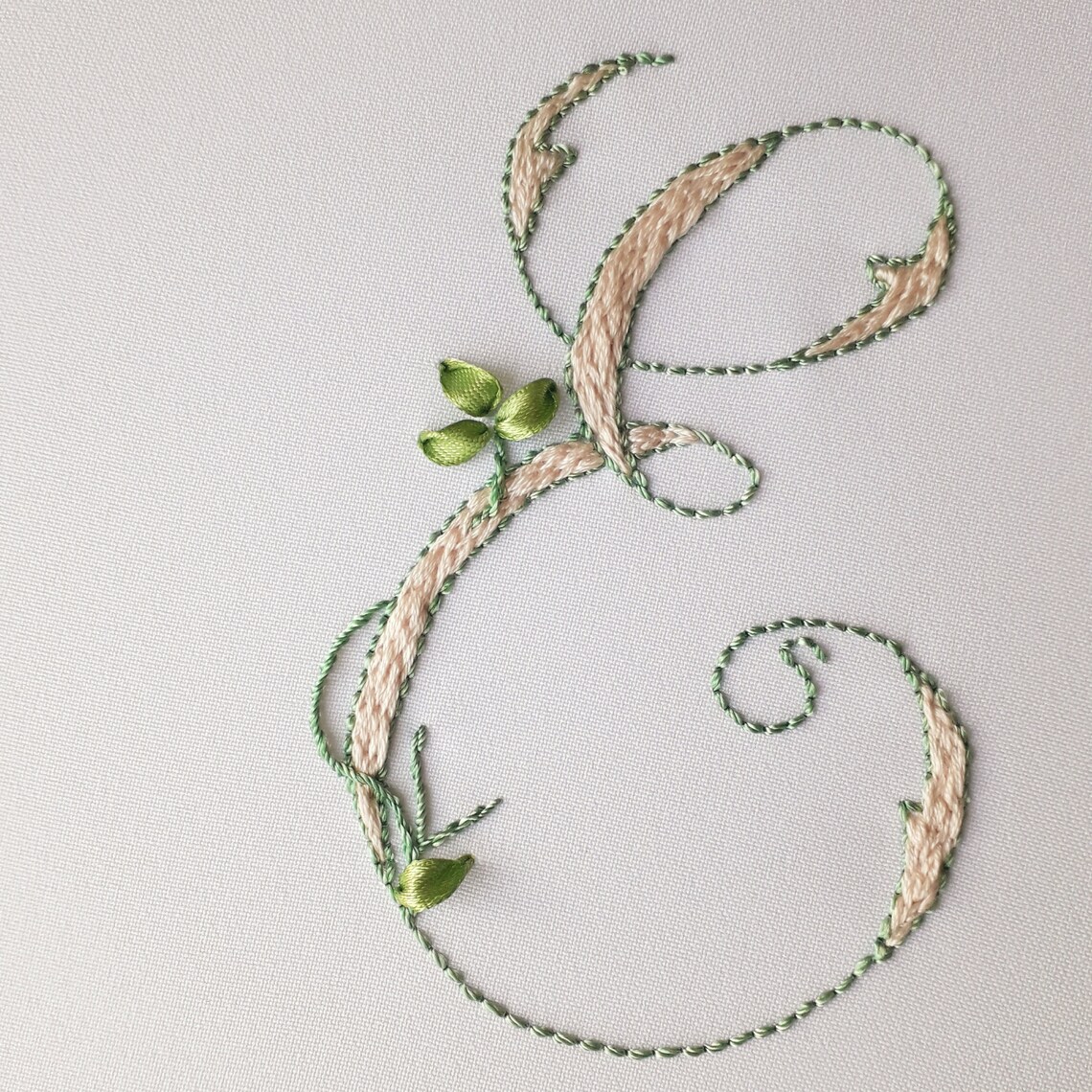 Hand embroidery Alphabet letter E Floral pattern pdf beginner Etsy