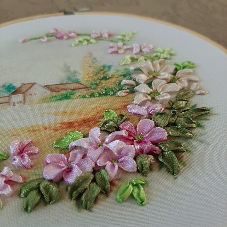 Ribbon embroidery kit beginner Do it yourself Hand embroidery Etsy