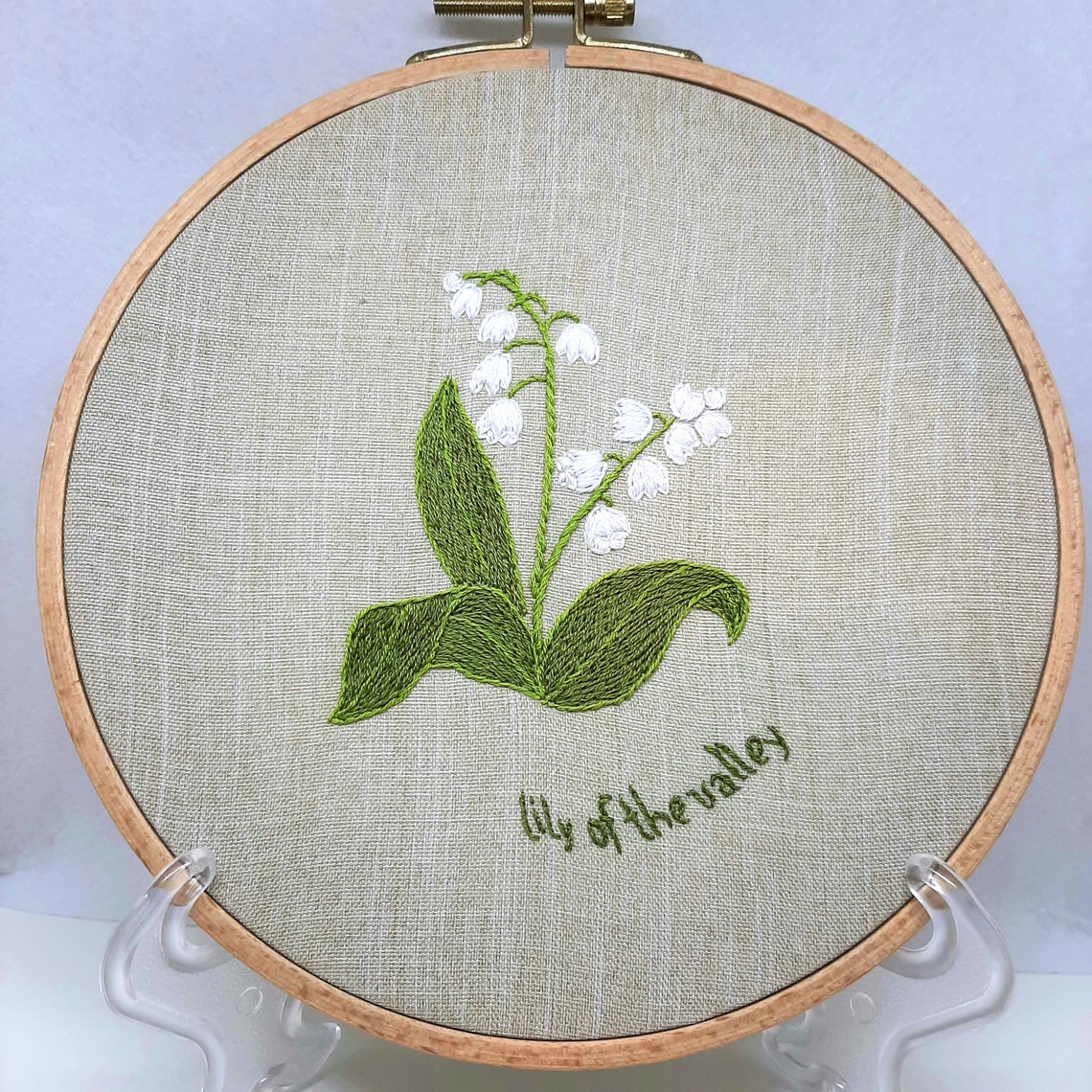 Lily of the valley hand embroidery beginner DIY Botanical Etsy