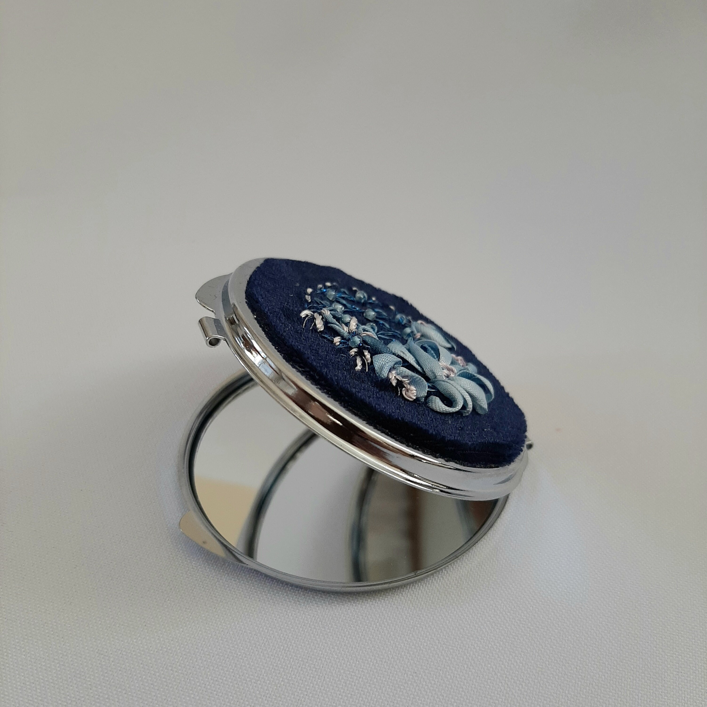 Finished embroidery compact mirror floral pocket mirror  etsy Finished embroidery compact mirror floral pocket mirror  etsy