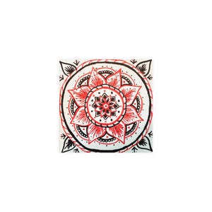 Póster de papel mate dibujado a mano con mandala 4: impresión artística de primera calidad, varios tamaños para decoración del hogar