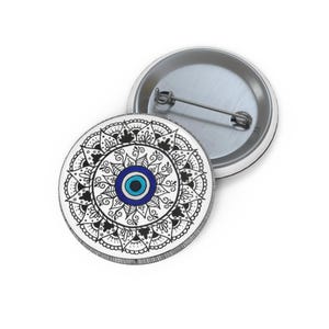 Mandala 8 Custom Pin Buttons - Lightweight, Durable, and Customizable Accessories, Multiple Sizes
