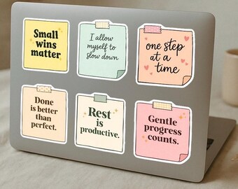 Mental Health Reminder Sticker Pack | Positive Affirmation Stickers | Self Care Laptop Stickers | Cute Journaling Stickers | Motivational