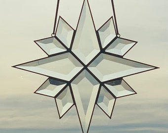 Crystal Glass Star, Star Beveled Rainbow Maker, Suncatcher for Window, Glass Gifts