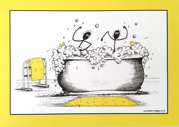 Bathroom Art Cartoon Print A4 Unframed / Stickman / Funny - Etsy Bathroom Art Cartoon Print A4 Unframed / Stickman / Funny - Etsy