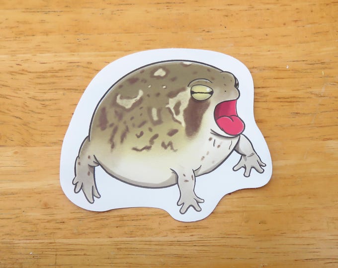 Cute Desert Rain Frog Sticker, Funny Animal Meme Sticker, Water-bottle ...