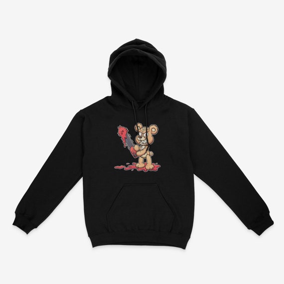 Zombie Bear Hoodie Black Unisex