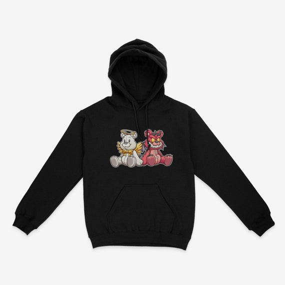 Good and Evil Bear Hoodie Black Unisex