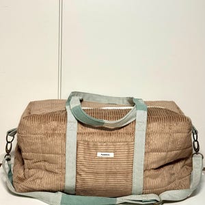 Weekender travel bag sports bag patchwork quilted bag corduroy
