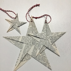 Origami stella pieghevole 6 10 o 16 cm Decorazione natalizia pendente in carta upcycling vintage retrò