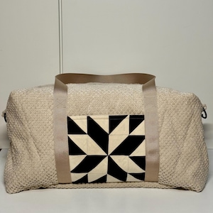 Weekender travel bag sports bag patchwork quilted bag structure fleece