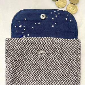 Cartera pequeña, monedero, billetera, cosida para conciertos y festivales.