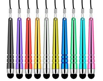 Stylus Touch Pen 10 Pack Universal Stylus 3.5 Jack for Smartphone, Mobile, Phone Notebook Tablet iPhone iPad iPod Car Navigation