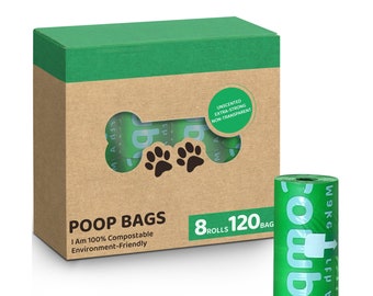 Dog Poop Bag, Dog Waste Bags, Eco Friendly Strong Compostable Cat, Dog Poop Bag Unscented Leak-Proof Cat Pet Waste Bag