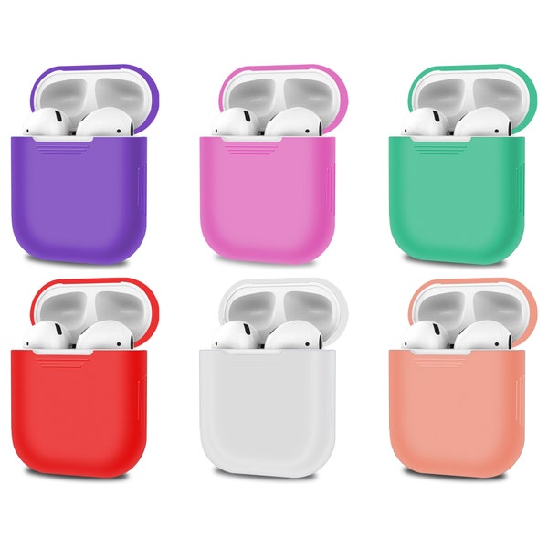 Silicone Air Pods Case Cover for Air Pod Case 1 and 2 Full Body Safety Shockproof Skin Shock Proof Earphone Charger Cases Front LED Visible