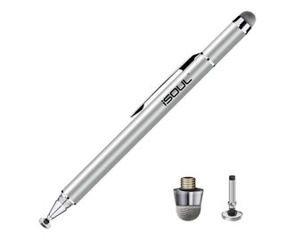 Stylus Pen Disc Styli 2 in 1 Touch Screen Pen with Replacement Tip for Smartphones iPhone iPad Mini iPad 10.2 inch 8th Gen Tablet Stylus