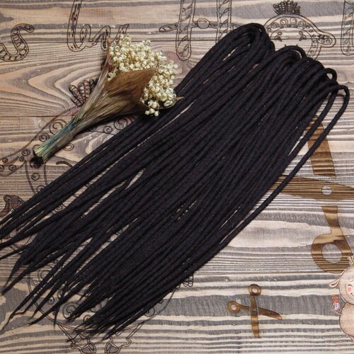 Wool Double Ended Single Ended Dreads Black Navy Blue Ombre Etsy