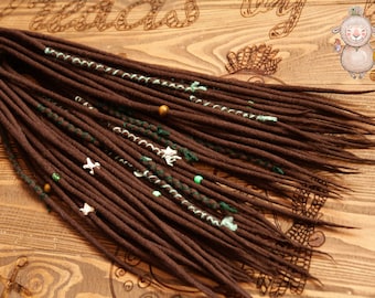 Wool double ended single ended dark brown dreads merino dreadlocks