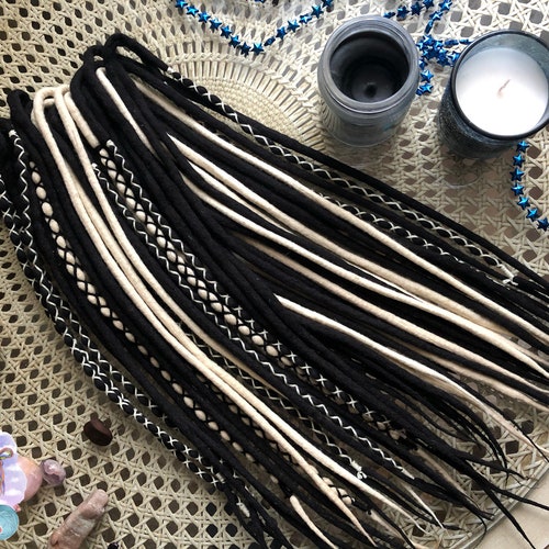 Wool Double Ended Single Ended Dreads Black Red Burgundy Etsy