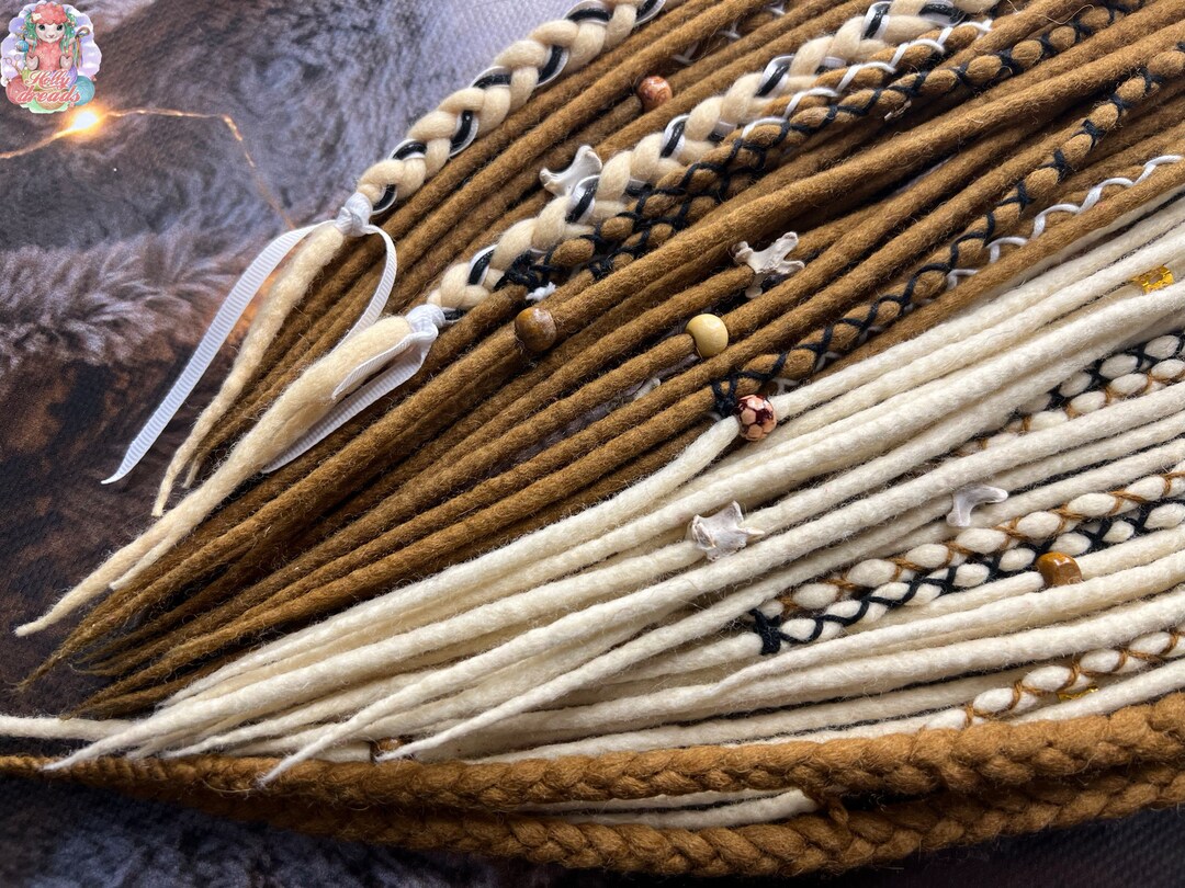 Wool Dreadlocks Solid and Braids Colors: Blond, Sand Beige, Cinnamon ...