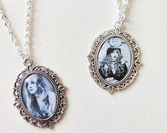 Stevie Nicks Fleetwood Mac Silver Cameo Charm Necklace