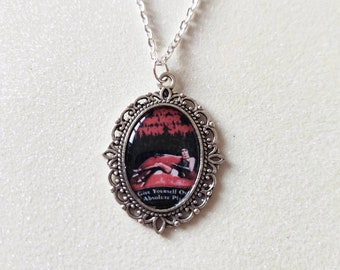 Rocky Horror Picture Show Poster Silver Cameo Charm Necklace